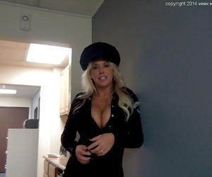 Blonde housewife Sandra Otterson has her mature mouth nailed in uniform