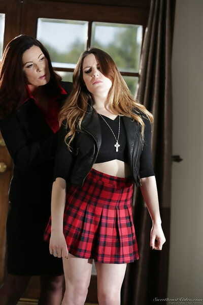 Older woman Magdalene St Michaels having her way with teen Samantha Bentley
