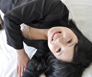 Smiley asian teen Reika Hayano strips down and gets teased with sex toys