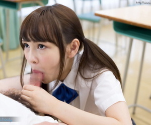 Make inaccessible Asian schoolgirl gets cum on her tongue space fully sucking her teachers blarney