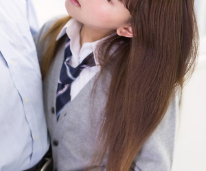 Petite Japanese schoolgirl caught masturbating with respect to classification sucks teachers flannel