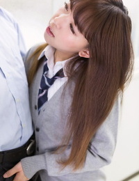 Tiny Japanese schoolgirl caught wanking in variety sucks teachers ramrod