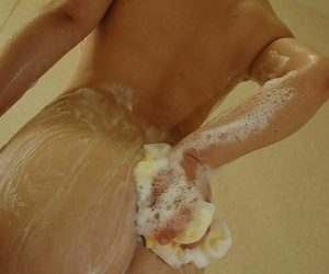 Ample-breasted asian MILF Wakana Matsushita taking shower