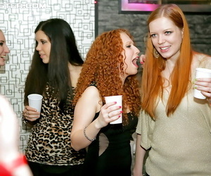 Fuzzy inexpert girls going forlorn at the drunk night club party