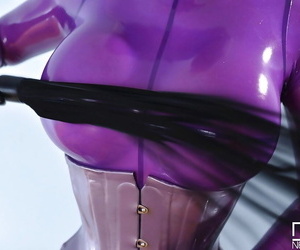 Pretty kirmess infant Latex Lucy masturbating that pussy deep with a toy