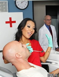 Sassy eastern nurse with stupendous milk sacks receives drilled by a well-hung docile
