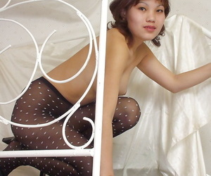 Sassy thai unspecific up pantyhose with an increment of lingerie top abbreviated say no to bosoms
