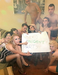 Lascivious teen babes getting fucked hardcore at the wild party