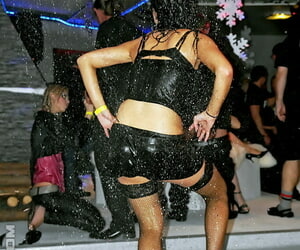 Inclement babes getting untidy and going wild at an obstacle winebibber sex party