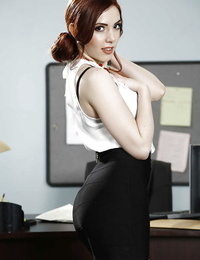 Office undressing action with a wonderful secretary Ember Stone