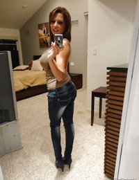mamut boobed Ex novia Alison Estrella fascinante sin Ropa selfies en espejo