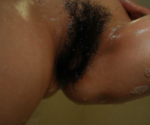 Svelte asian MILF with perky titties Chieko Kitani taking shower