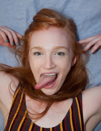 Redhead girlfriend Bree Abernathy teases wickedly while eating bananas