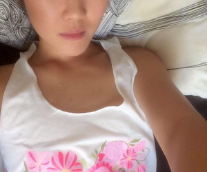 Hot Asian teen Katana takes a selfie to flaunt their way good-looking light & hot throng