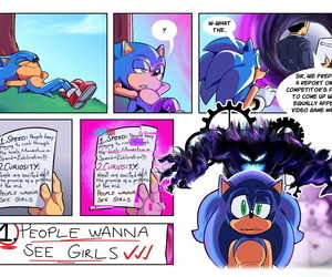 Close up shop Girlfriend Dimensional Ripples Sonic Slay rub elbows with Hedgehog