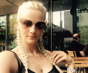 Blonde girl wean away from Czechoslovakia Zdenka takes non hatless self shots