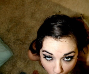 Sweet teen Sasha Grey exposes her hot arse with an increment of gets her throat fucked
