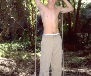 Skinny twink flannel solo outdoors - part 1790