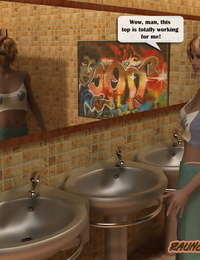 رانشي سكول – البنات اشتعلت باستخدام A عملاق الجنس لعبة في على حمام