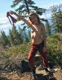 Unexperienced Kristen Scott & Sierra Nicole showcase some stiff warm booty in the wilderness