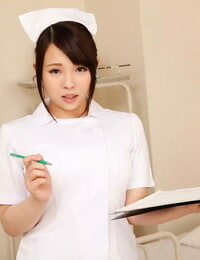 Busty Japanese nurse Mihane Yuuki gets her cunt eaten out and banged roughly