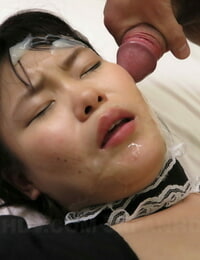 Japanese maid Ai Mashiro gets her splashing vagina fucked & her face jizzed