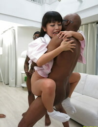 Petite Japanese hotties getting destroyed in an interracial compilation