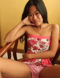 Slim Thai drool-filled Trixie slips her panties aside before showcasing her warm nut