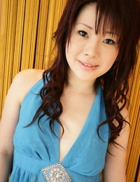 Japanese model Hina Kawamura lets a rock hard knockers and thicket free of short sundress