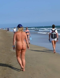 Unexperienced BBW Bare Chrissy roams along a beach with no clothes on