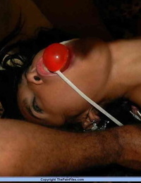 Petite Asian girl is flogged after being roped tied and ball gagged