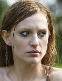 nạn nhân Caroline Fox trong cổ & xích Trói ra ngoài cho buộc khó trên mút