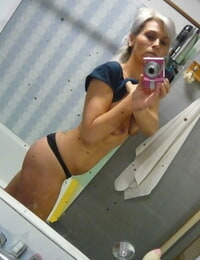 Fantastic blonde mom Kathy White takes nude selfies in the mirror