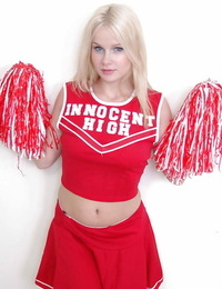 Schoolgirl cheerleader Kylee is a blonde honey that is stripping for us