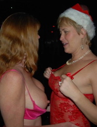 Mature lady Dee Delmar and friends hit the swing club for Christmas orgy