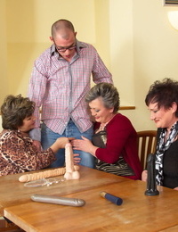 Clad grannies display oral lovemaking skills during lovemaking toy concentrate group