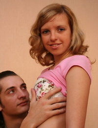 Small teenage Katya is stripped naked before a BJ and hard-on riding action