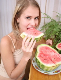 Cheeky teenage with watermelon - part 279