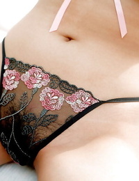 Big-titted asian honey Ryo Akanishi taking off her undergarments top