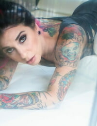 Most famous alt pornstar Joanna Angel demonstrates her inked slender bod