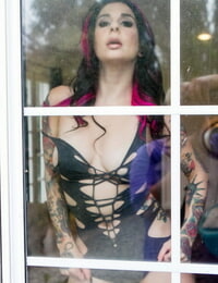Most famous alt pornstar Joanna Angel demonstrates her inked slender bod