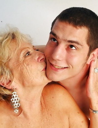 Obscene granny with immense arched gets her hairy vagina pleased by a junior youngster