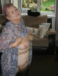 Fat nan Valgasmic Exposed casts off her dress to go nude in captured rosebutt