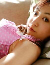 Sweet asian honey Momo Yoshizawa sliding off her rosy underwear