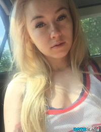 Handsome blond D/s Misha Cross takes a selfie fully clad and stark nude