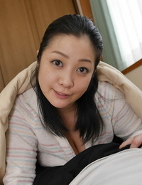 Japanese brunette with fat boobs Minako Komukai gets her hairy twat stuffed