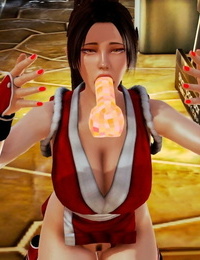 Mai Shiranui after losing a struggle and found her self in a sloppy situation