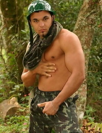 Military latino getting naked showing off his huge manly hunk of meat - part 213