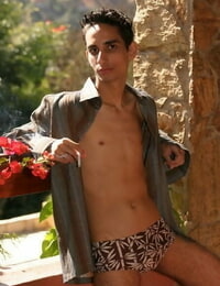 Skinny nude latino stud poses for you wanting to make your hard-on stiff - part 190